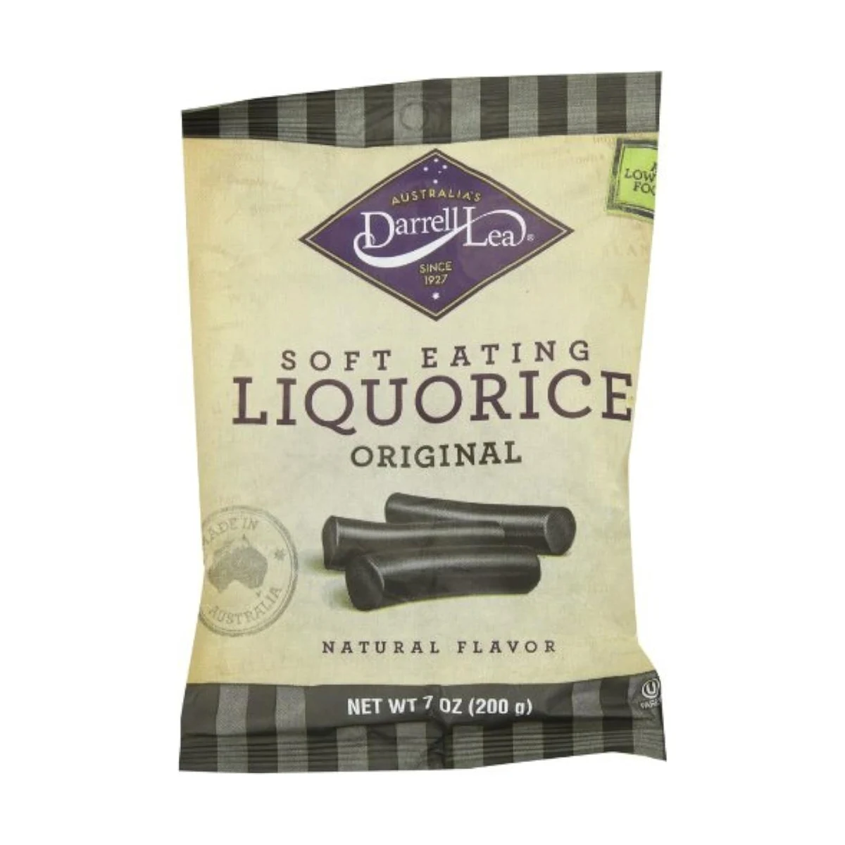 Darrell Lea Original Soft Black Liquorice 200g product packaging