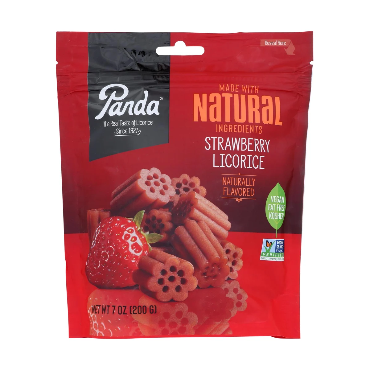 Panda Strawberry Licorice 200g product packaging