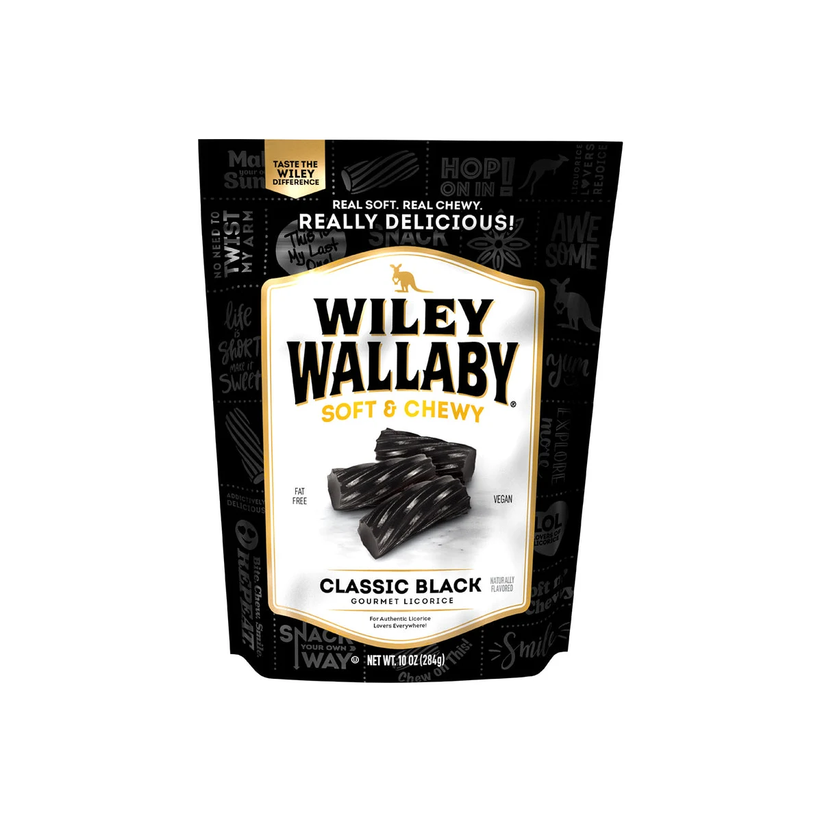 Wiley Wallaby Classic Black Liquorice 284g product packaging